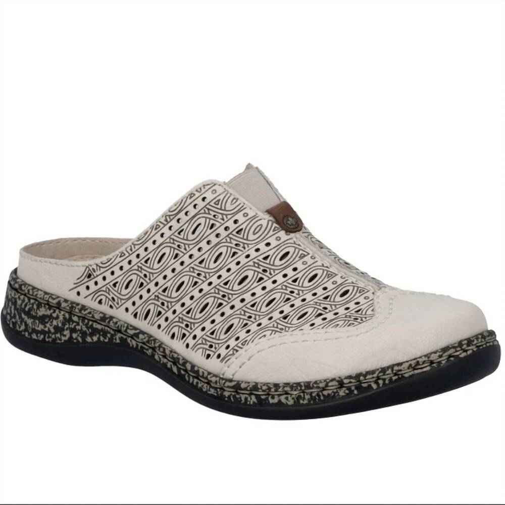NEW RIEKER women's slip-on mule style shoes in cream